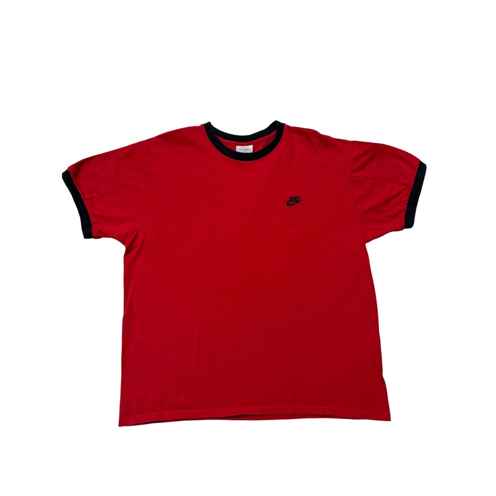 Y2K Nike Red & Black Ringer Tee – L